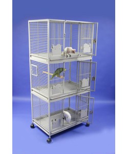 Parrot-Supplies Parrot Triple Breeding Cage Or Display Parrot Cage - White